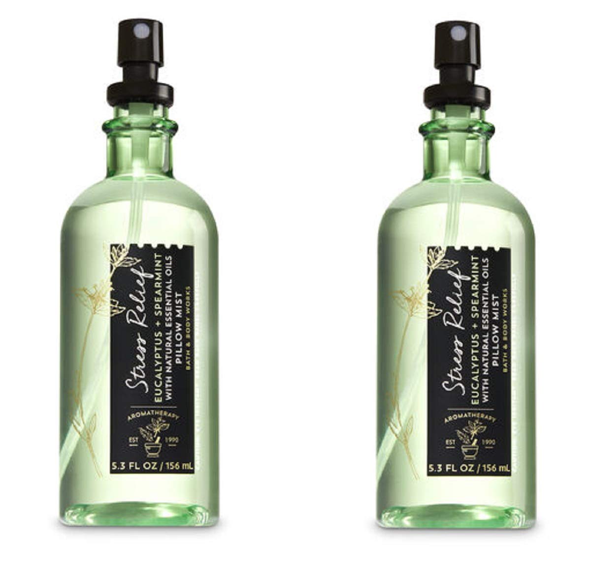 Bath & Body Works Aromatherapy Stress Relief Eucalyptus Spearmint Pillow Mist, 5.3 Fl Oz, 2-Pack (Packaging May Vary)