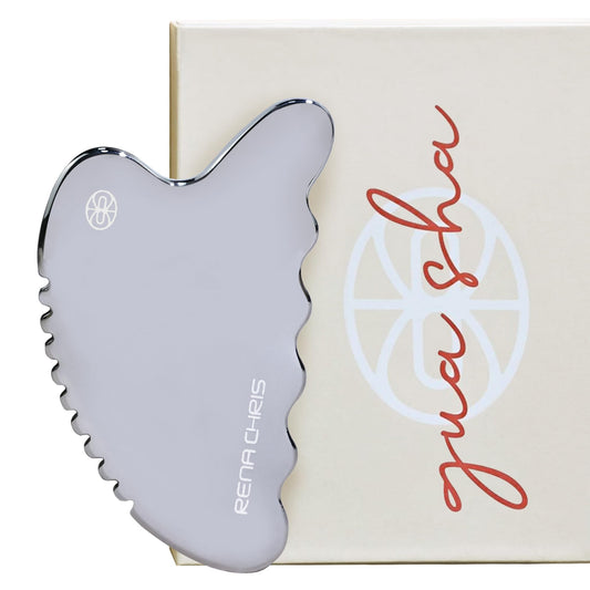 Rena Chris Gua Sha Body Tools, Stainless Steel Guasha Tool, Manual Massage Sticks for Jawline Sculpting and Puffiness Reducing, Gua Sha Scraping Massage Tool, Skin-Care Gift (Wave-Edge)