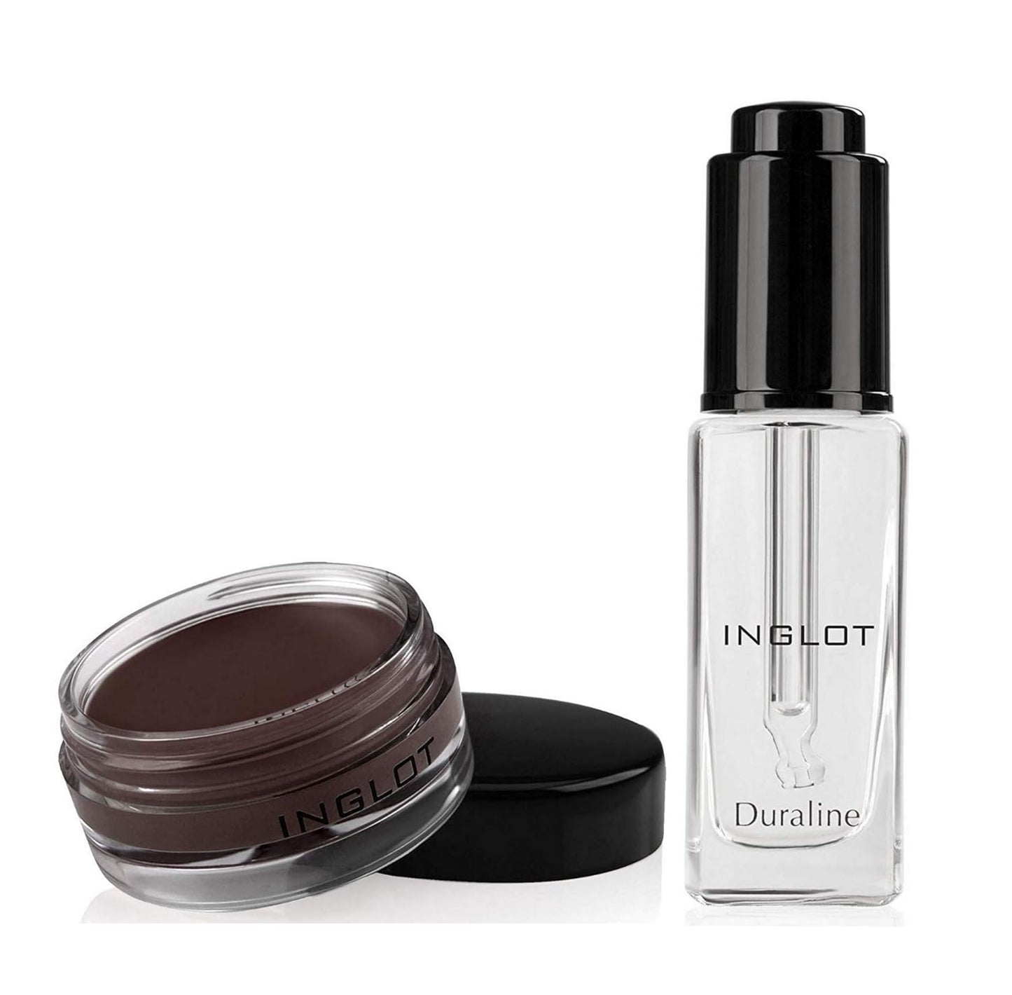 Inglot AMC Eyeliner Gel 90 and Duraline Featuring a Gute Cosmetic Carrying Bag (3 Piece Bundle)