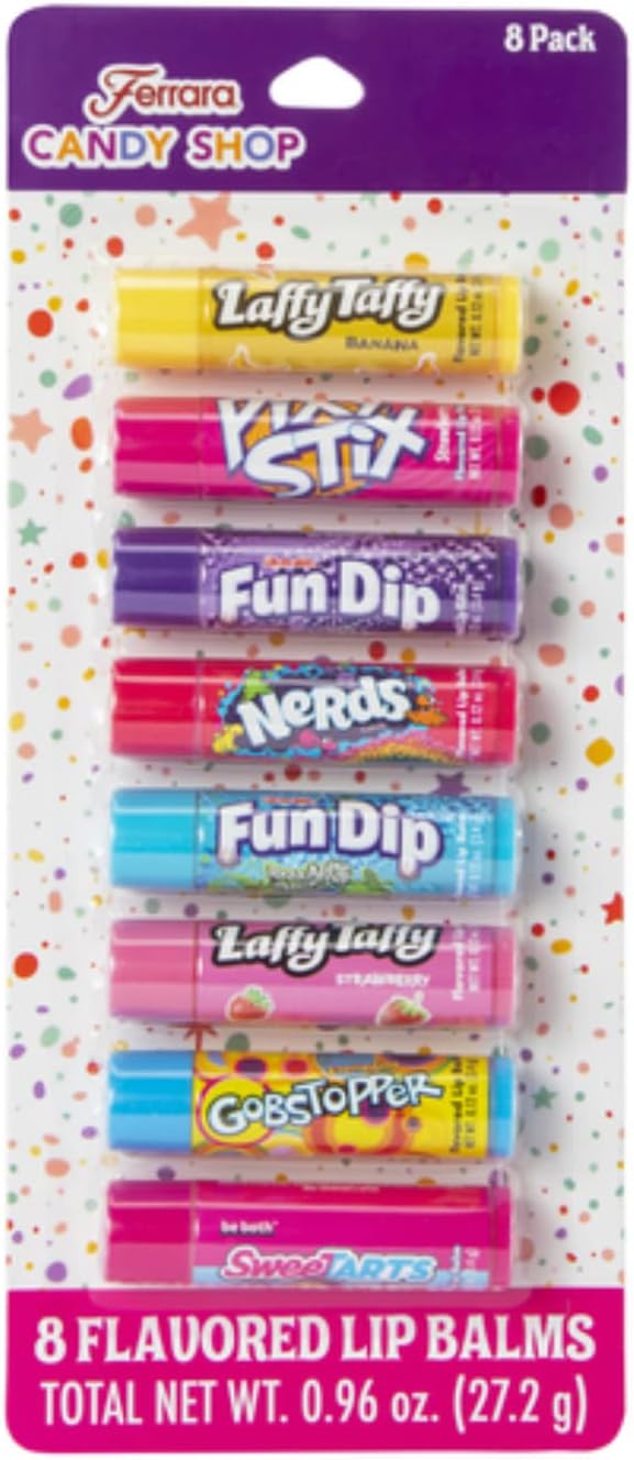 Candy Shop 8 Piece Flavored Kids Lip Balm Set Christmas Stocking Stuffer Gift Set