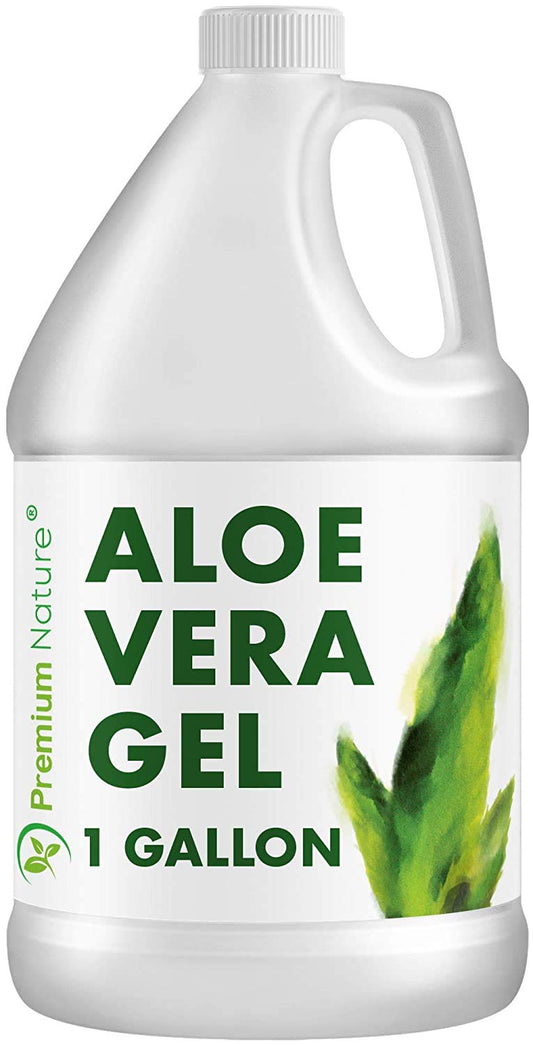 Premium Nature Pure Aloe Vera Gel For Face & Dry Skin, Sunburn Relief, Aloe Vera Gel for Skin Moisturizer Aloe Vera Gel from Aloe Vera Plant Aloe Vera Gel for Hair Aloe Gel 1 Gallon