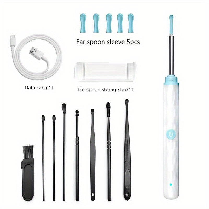 Revolutionize Ear Cleaning with 6 Earpick Sets & 1296P HD Camera - Universal Rechargeable Earwax Removal Tool for Android & Apple Phones