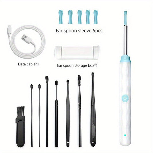 Revolutionize Ear Cleaning with 6 Earpick Sets & 1296P HD Camera - Universal Rechargeable Earwax Removal Tool for Android & Apple Phones