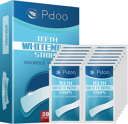 Teeth Whitening Strips - Whitening Strips for Teeth Sensitive, Professional Teeth Whitening Strips, Fast Remove Smoking, Coffee, Wine Stains, Teeth Whitening Kit Pack of 28 Non-Slip Strips