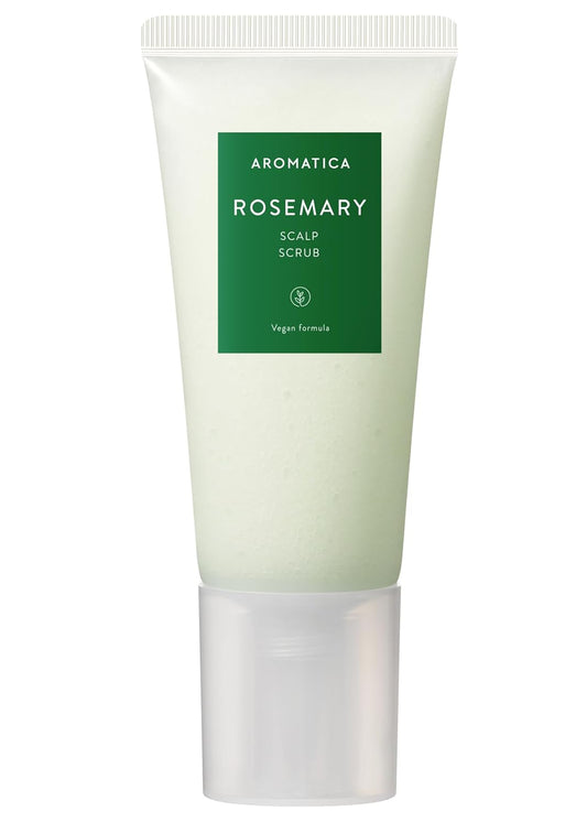 AROMATICA Rosemary Scalp Scrub, Sulfate-Free, Silicone-Free, Vegan - Invigorates and Exfoliates Scalp with Salt Granules