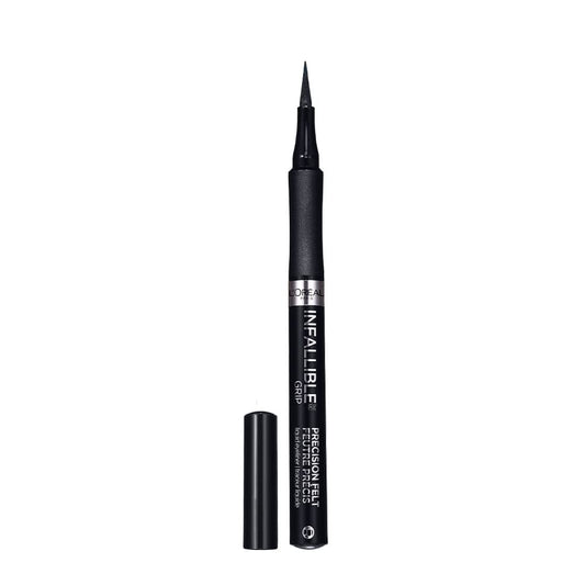 LÕOrŽal Paris Cosmetics Infallible Grip Precision Felt Eyeliner, Smudge Resistant, Long Lasting Waterproof Eyeliner, Black, Black, 0.03 fl oz