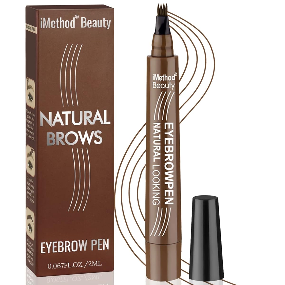 iMethod Eyebrow Pen - Upgrade Eyebrow TattooPen, Eyebrow Makeup, Long Lasting, Waterproof and Smudge-proof, Brown