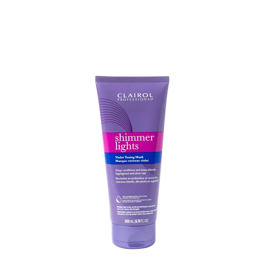 Clairol Professional Shimmer Lights Violet Toning Mask for Neutralizing Brassy Tones with Refreshing Blonde Hair Results
