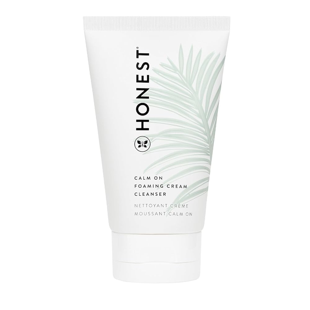 Honest Beauty Calm On Foaming Cream Cleanser for Sensitive Skin | Hyaluronic Acid + Calming Phyto-Blend | EWG Verified, Vegan + Cruelty Free | 4 fl oz