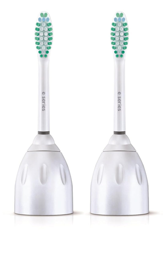 Philips Sonicare Genuine E-Series Replacement Toothbrush Heads, 2 Brush Heads, White, Frustration Free Packaging, HX7022/30