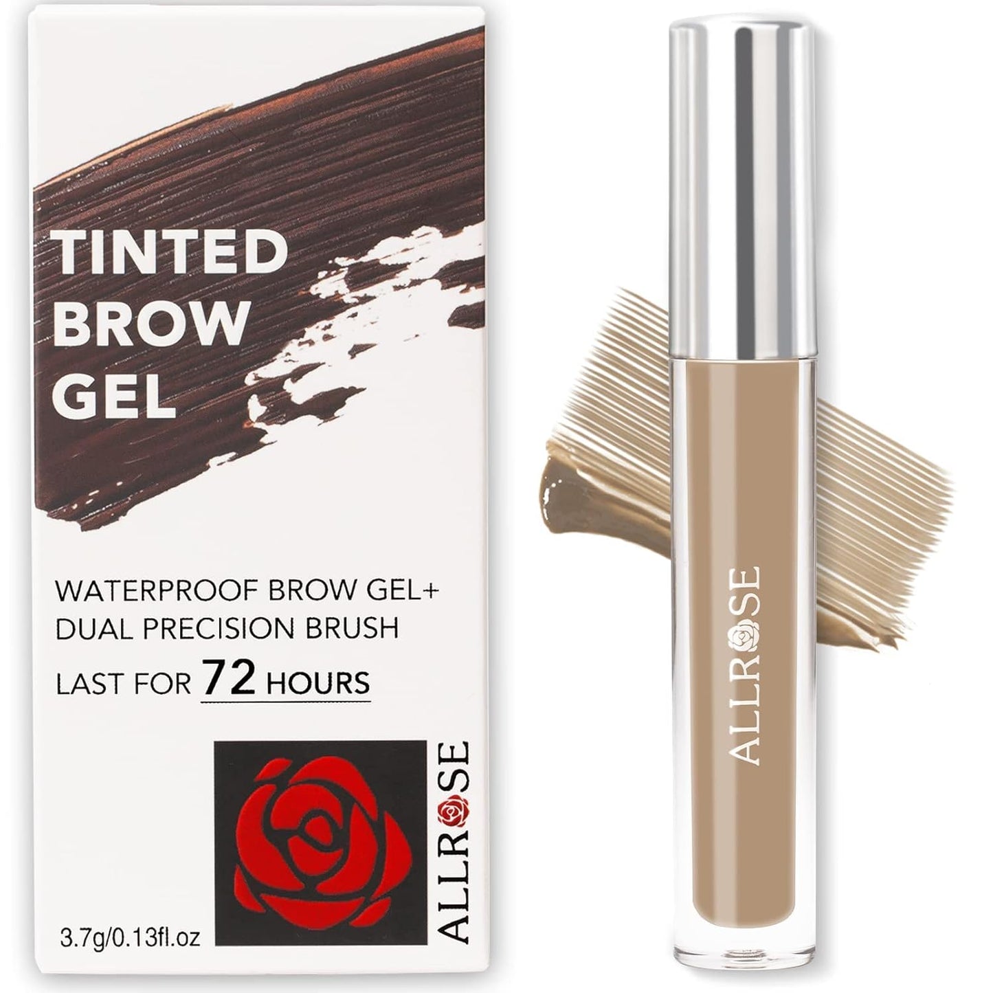 ALLROSE Eyebrow Gel Tinted Brow Gel - Tinted Eyebrow Gel, Waterproof Eye Brow Gel Eyebrow Mascara, 48-HR Long-Lasting Eyebrow Gel, Semi-Permanent Eyebrow Gel, Volumizing Brow Mascara, Blonde