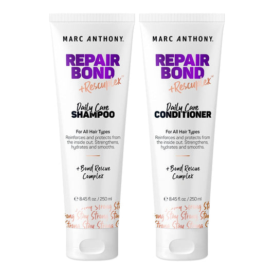 Marc Anthony Repairing Shampoo & Conditioner Set, Repair Bond Rescuplex - Repairs, Strengthens, & Maintains Bonds within Hair - Eliminates Frizz, Flyaways, & Reduce Breakage - Dry & Damaged Hair Care