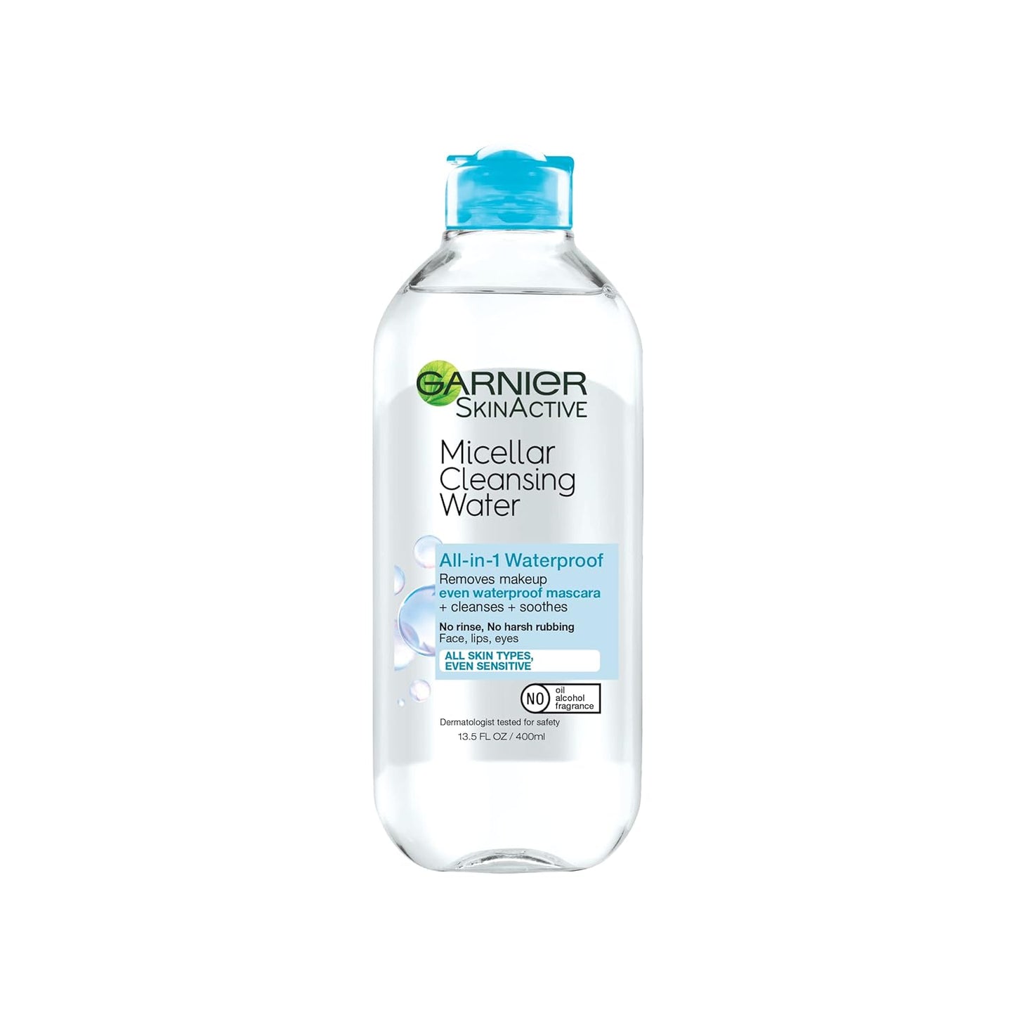 Garnier SkinActive Micellar Water For Waterproof Makeup, Facial Cleanser & Makeup Remover, 13.5 Fl Oz (400mL), 1 Count (Packaging May Vary)