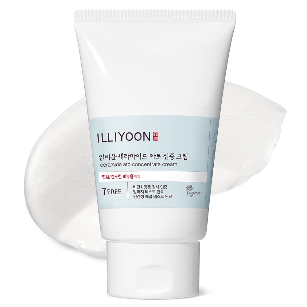 Illiyoon Vegan Facial Moisturizer Ceramide Ato Cream (200ml, 6.76 Fl Oz) - Optimal Hydrating Care, Safety for Sensitive & Dry Skin, Gentle for Infants and Adults Everyday Use