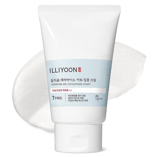 Illiyoon Vegan Facial Moisturizer Ceramide Ato Cream (200ml, 6.76 Fl Oz) - Optimal Hydrating Care, Safety for Sensitive & Dry Skin, Gentle for Infants and Adults Everyday Use