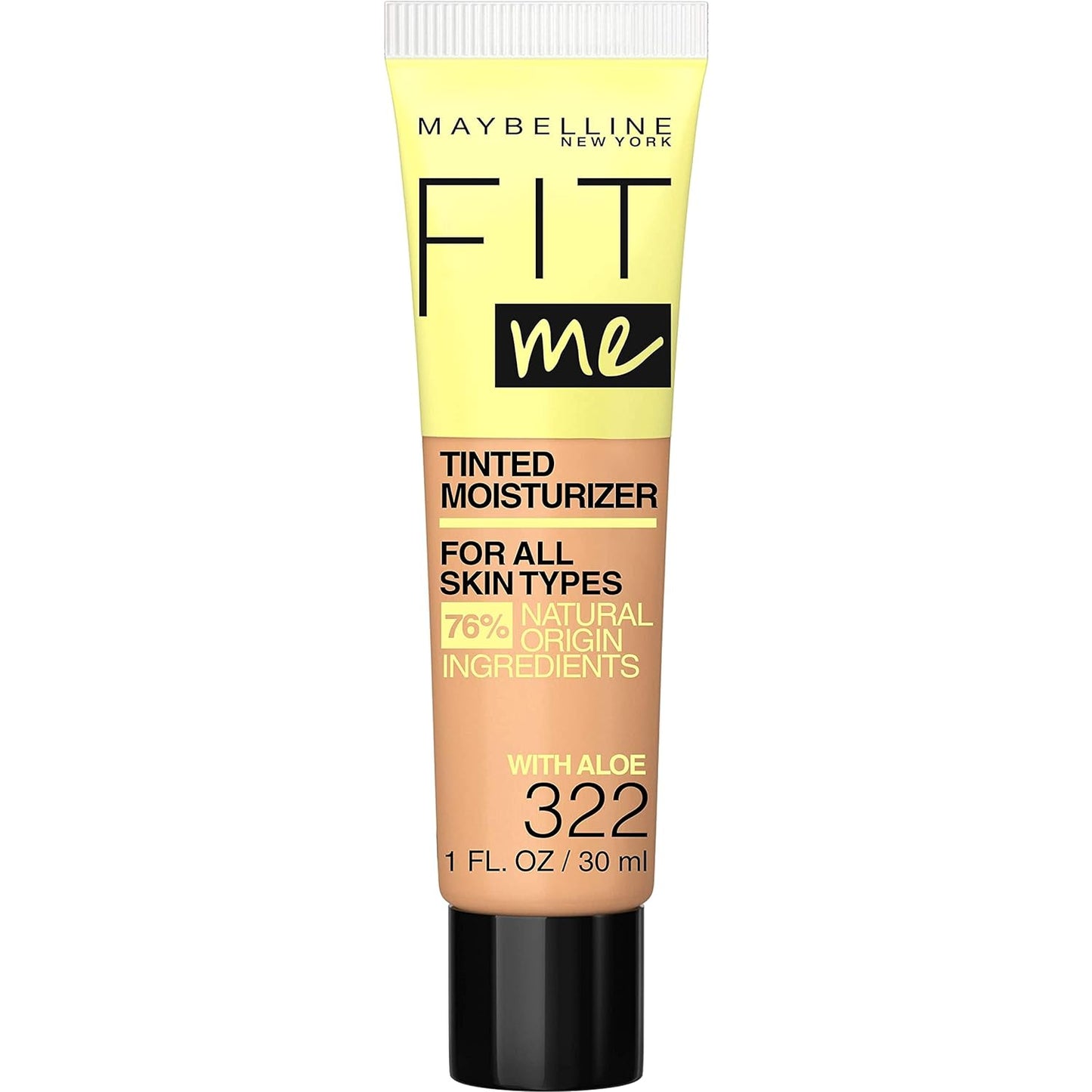 Maybelline Fit Me Tinted Moisturizer, Natural Coverage, Face Makeup, 322, 1 Count