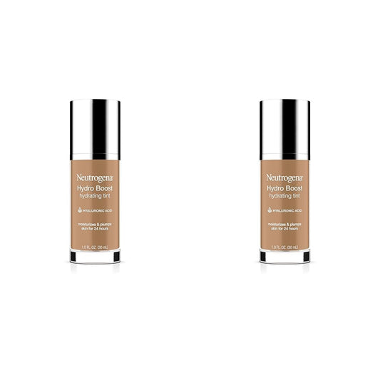 Neutrogena Hydro Boost Hydrating Tint with Hyaluronic Acid, Lightweight Water Gel Formula, Moisturizing, Oil-Free & Non-Comedogenic Liquid Foundation Makeup, 105 Caramel Color 1.0 fl. oz (Pack of 2)