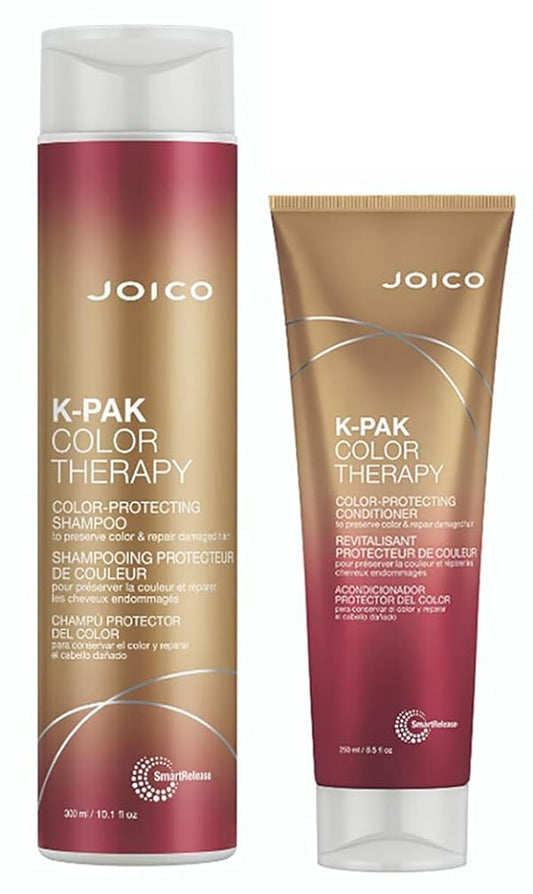 Joico K-PAK Color Therapy Color-Protecting Shampoo & Conditioner Set | For Color-Treated Hair | Boost Shine | Improve Elasticity | Repair Breakage | Rebuild Damaged Hair | With Keratin & Argan Oil