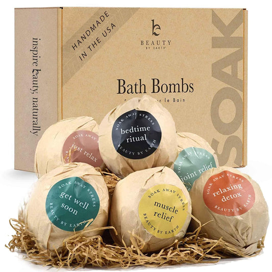 Bath Bomb Gift Set - USA Made with Natural & Organic Ingredients, Valentine's Day Gifts for Women & Men, Spa Gifts & Birthday Gifts for Women and Mom, Bath Bombs for Women & Kids Gift Ideas