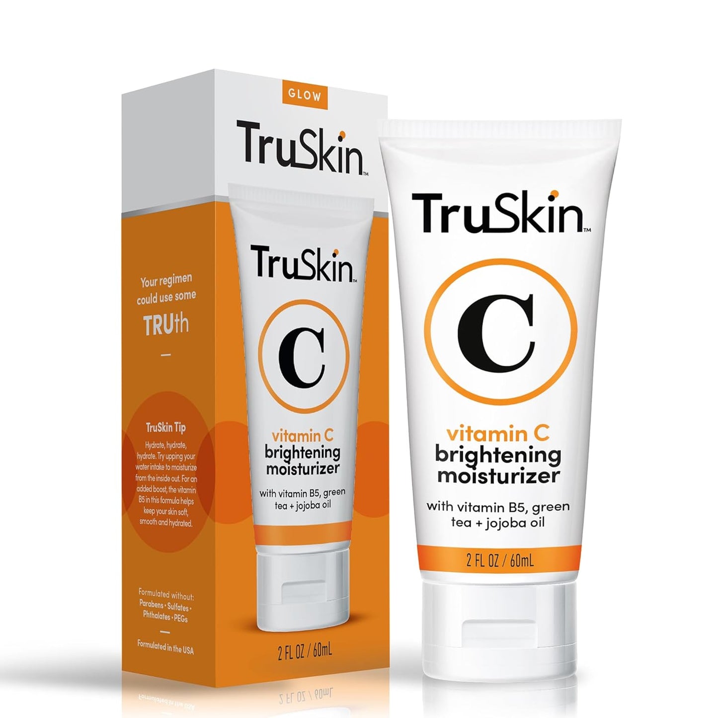 TruSkin Naturals Vitamin C Face Moisturizer for Women - Brightening, Anti Aging, Hydrating, Skin Wrinkle Cream, Dark Spot Corrector - Vitamin B5, Vitamin E, Jojoba Oil2 fl Oz