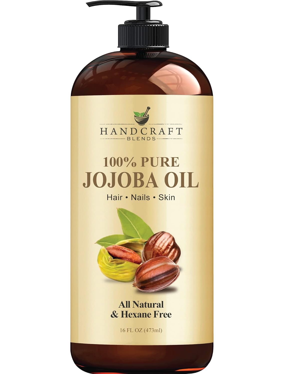 Handcraft Blends Jojoba Oil 16 fl. oz Ð 100% Pure & Natural Jojoba Oil for Skin, Face, and Hair Ð Deeply Moisturizing Anti-Aging Jojoba Oil for Men and Women
