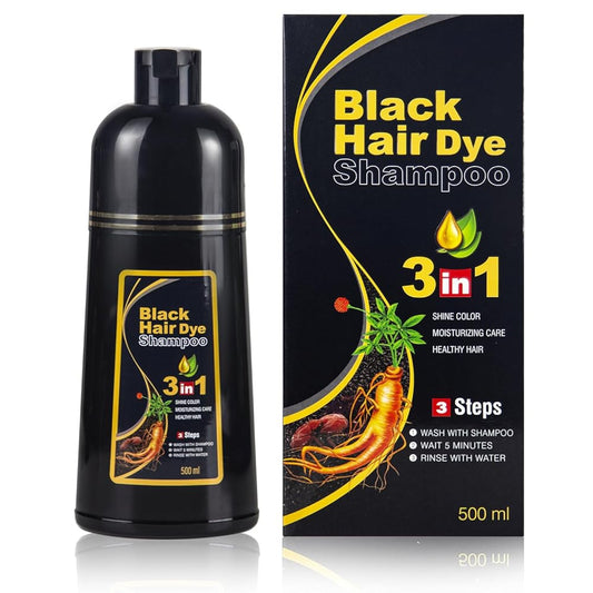 Ivnil Black Hair Dye Shampoo 500ml - Instant Gray Coverage for Men & Women