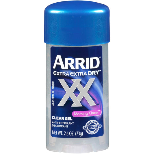 Arrid XX Extra Extra Dry Clear Gel Antiperspirant Deodorant, Morning Clean , 2.6 Oz, Pack of 6