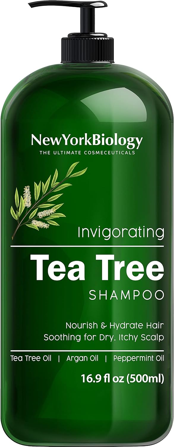 New York Biology Tea Tree Shampoo Ð Deep Cleanser Ð Relief for Dandruff and Dry Itchy Scalp Ð Therapeutic Grade - Helps Promote Hair Growth Ð 16.9 fl Oz
