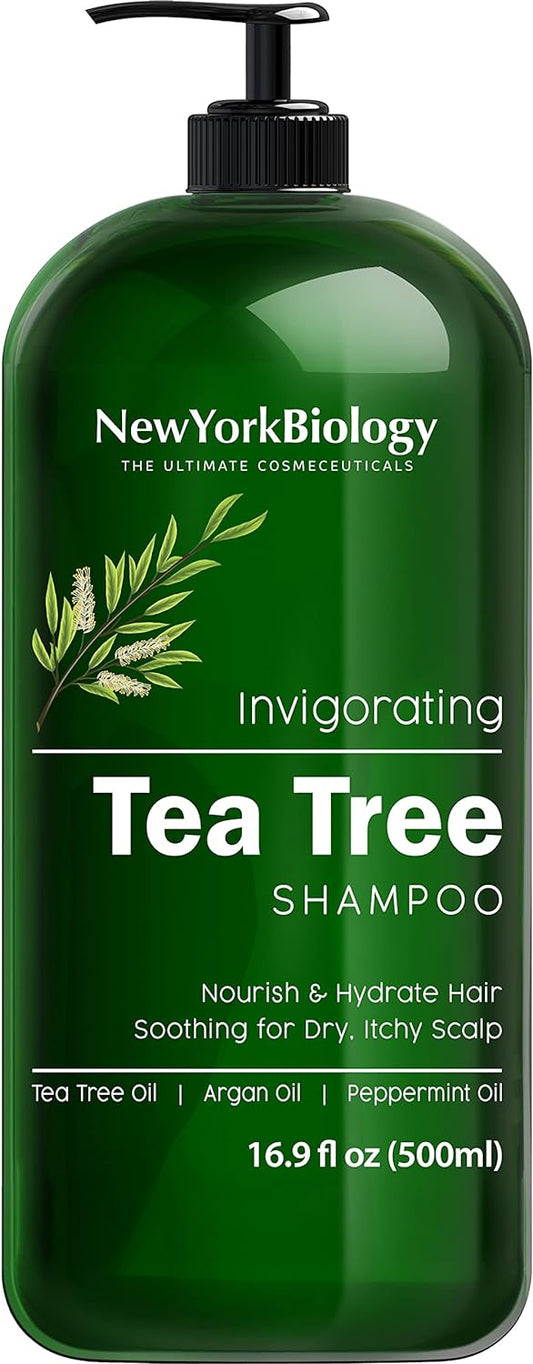 New York Biology Tea Tree Shampoo Ð Deep Cleanser Ð Relief for Dandruff and Dry Itchy Scalp Ð Therapeutic Grade - Helps Promote Hair Growth Ð 16.9 fl Oz
