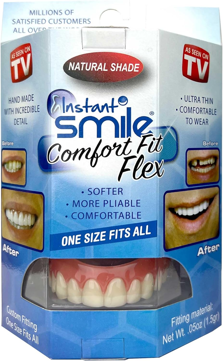Instant Smile Comfort Fit Flex - Natural Shade - Upper Veneer Cosmetic Teeth