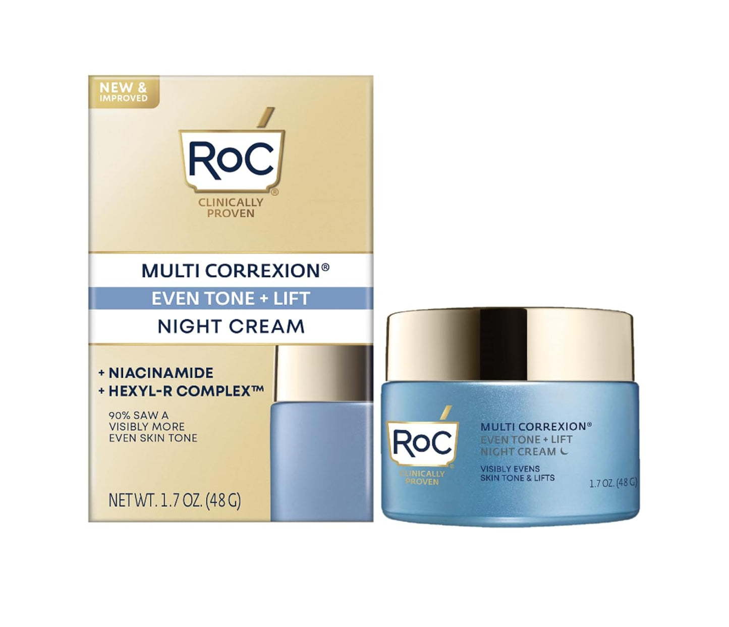 RoC Multi Correxion 5 in 1 Restoring/Anti Aging Facial Night Cream with Hexinol, 1.7 Ounces (Packaging May Vary)