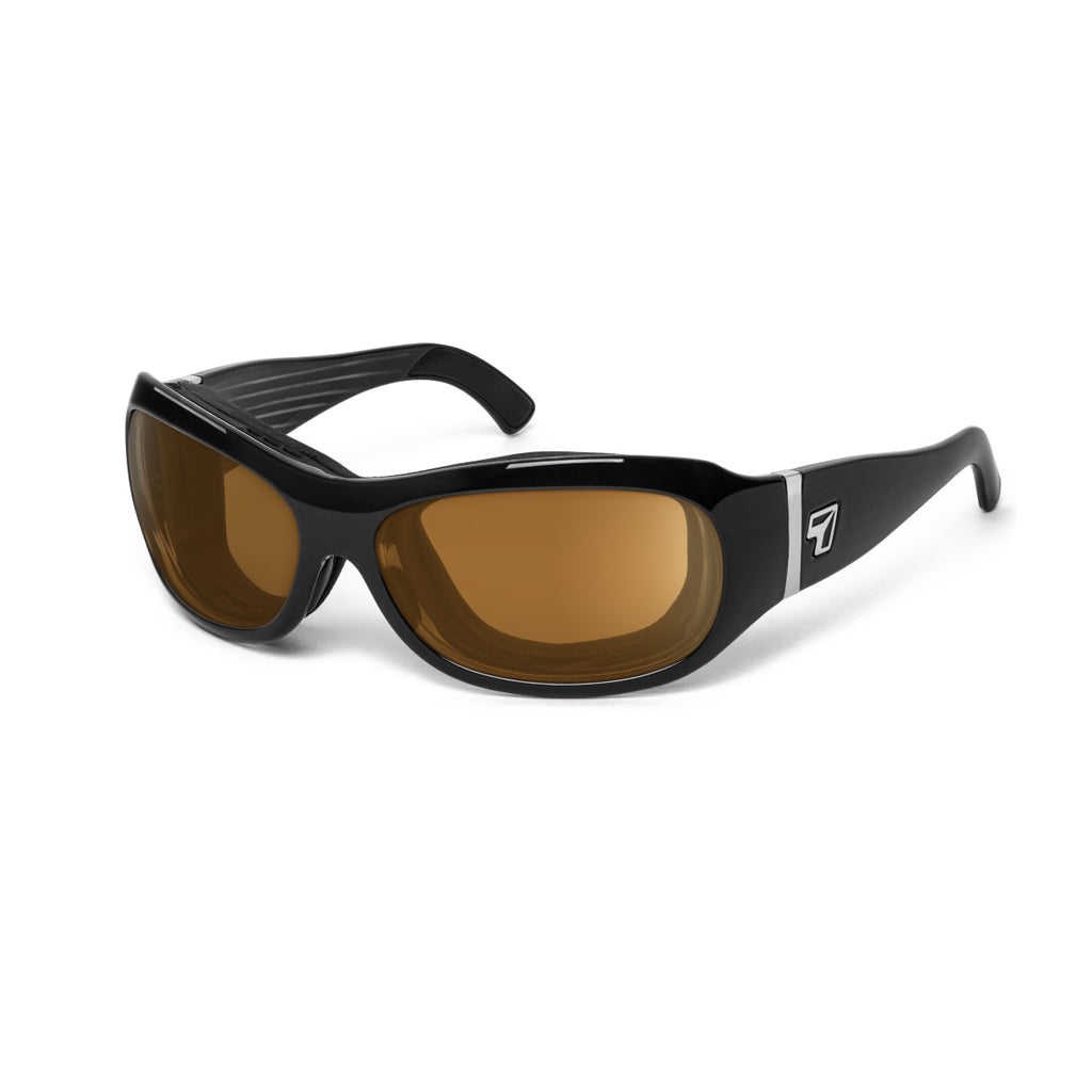 7eye Briza in Glossy Black Frame and Copper Lens profile view