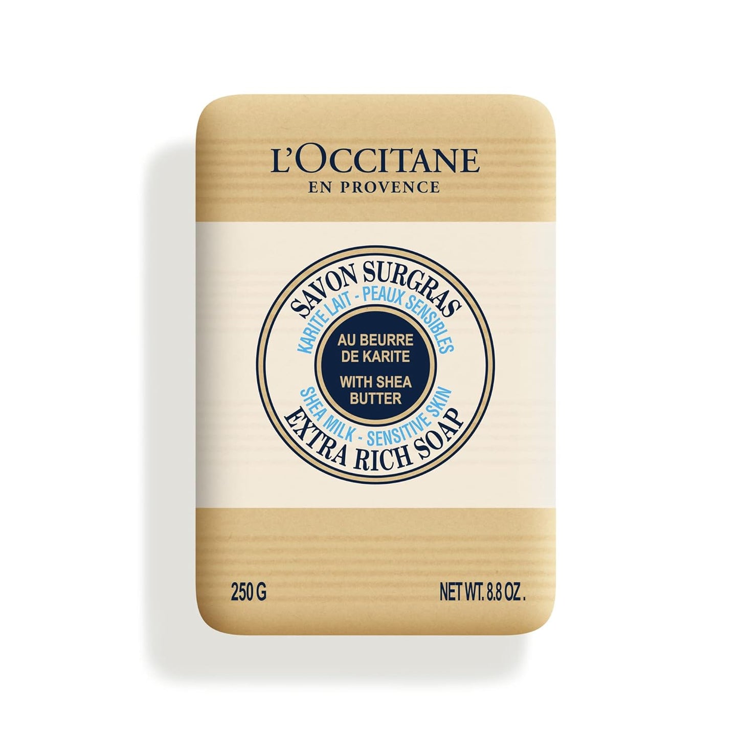 L'Occitane Shea Milk Sensitive Skin Extra Rich Soap, 8.8 oz: With Organic Shea Butter, Cleanse, Protect From Dryness, Family & Sensitive-Skin Friendly