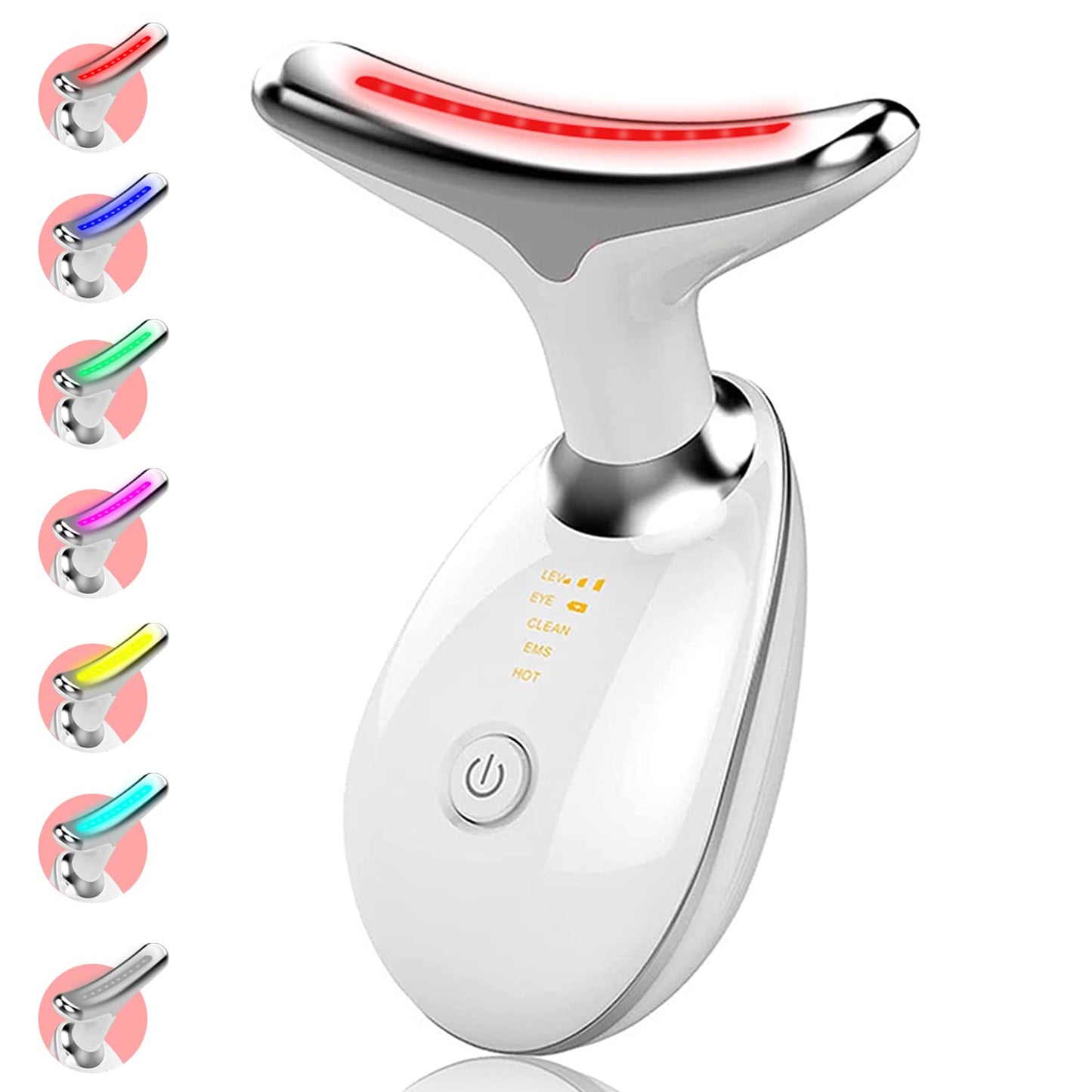 Hepsun Firming Wrinkle Removal 7 Color Mode Skin Rejuvenation for Face Neck Beauty Device, Handset Neck Tightening Face Shaper for Jawline Anti-Aging Device