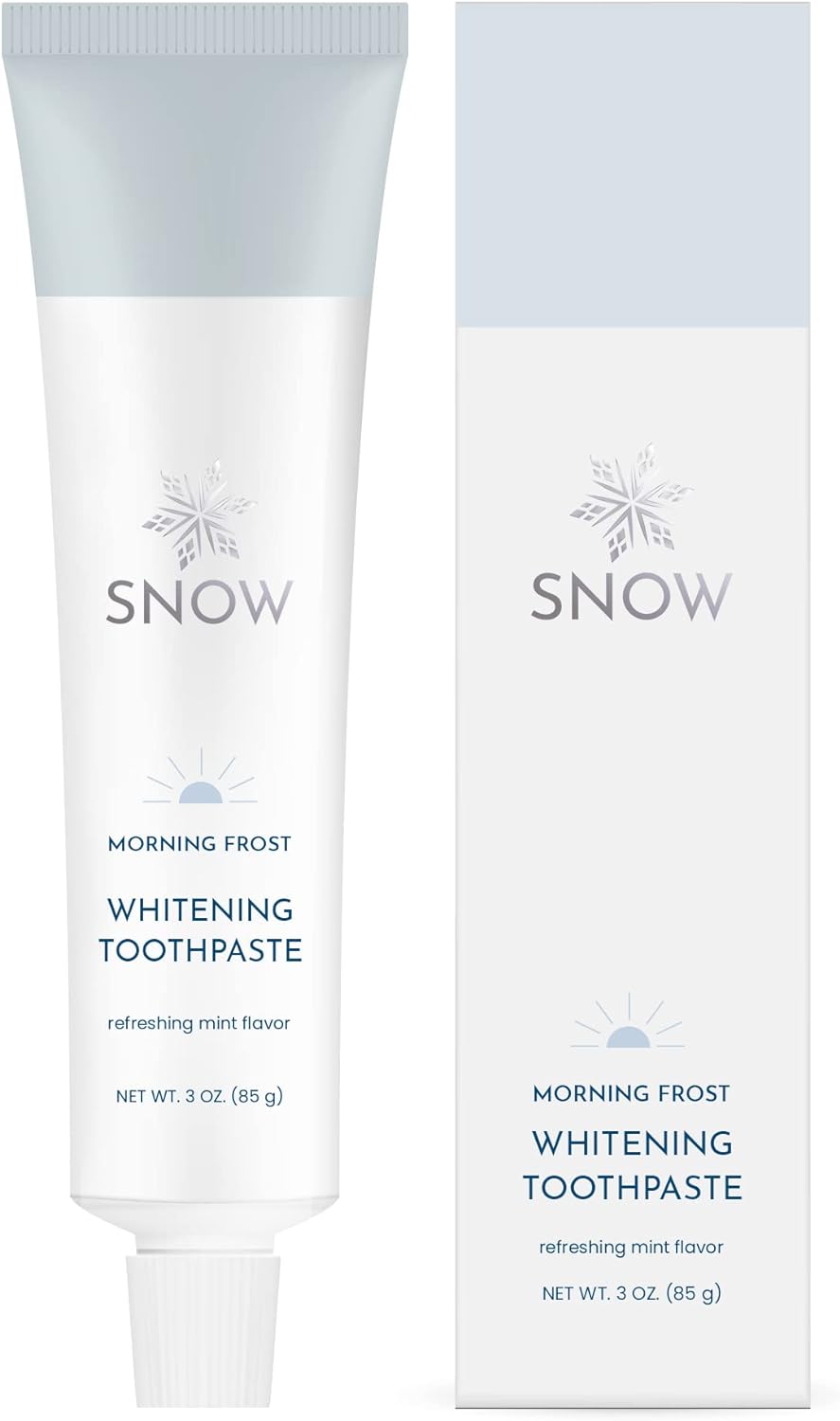 SNOW Whitening Toothpaste, No Fluoride, No Sulfate, Non-GMO Snow Toothpaste Whitening Teeth Oral Care Product - Morning AM Toothpaste Peppermint Flavor (Morning Frost)