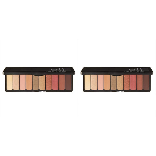 e.l.f. Cosmetics Rose Gold Eyeshadow Palette, Shimmer & Matte Finishes, Multidimensional Looks, Define & Highlight Eyes, 10 Pan Palette, Sunset (Pack of 2)