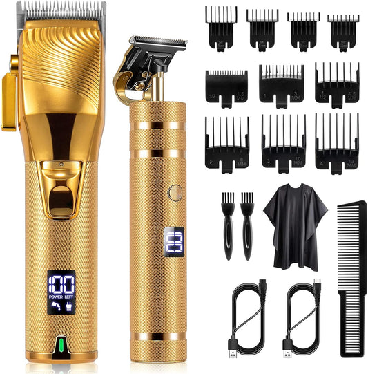 Hair Clippers for Men, Professional Hair Trimmer Set Cordless Barber Clippers Beard Trimmer Hair Cutting Kit Rechargeable T Outliner Shaver Zero Gapped Haircut Grooming Kit Gifts for Men