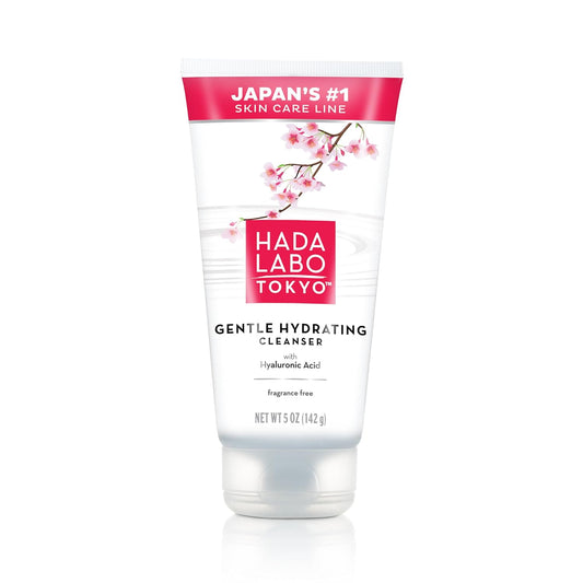 Hada Labo Tokyo Gentle Hydrating Foaming Facial Cleanser, Fragrance-Free Sensitive Skin Face Wash with Hyaluronic Acid and Conditioning Agents Soften Skin, Locks In Moisture, 5.0 oz