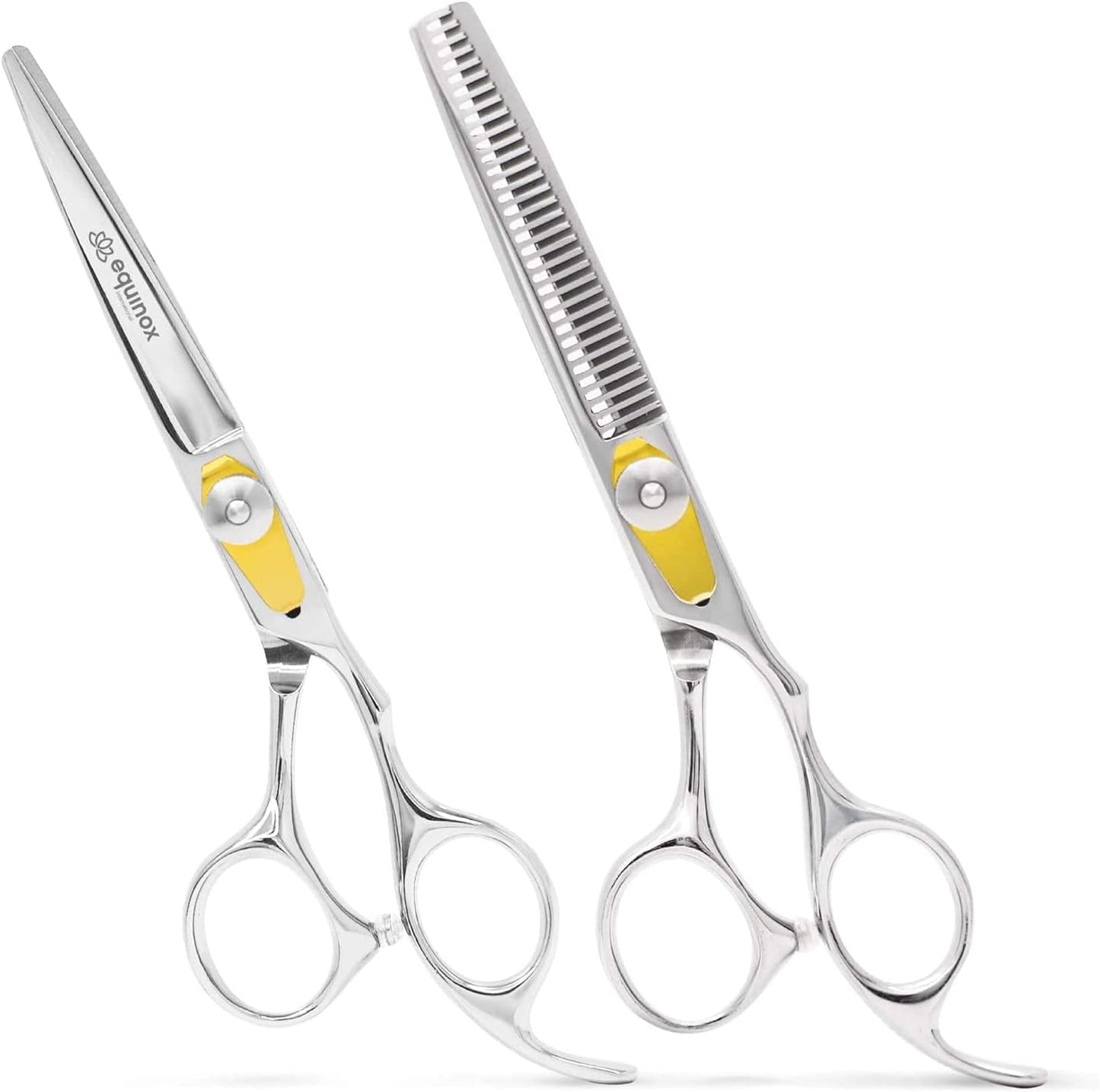 Equinox Professional Razor Edge Series Hair Cutting Scissors Set - Barber Hair Cutting & Thinning Shears/Texturizing Scissors Set - 6.5 Inches Hair Cutting Scissors Kit for Men/Women/Kids/Salon & Home