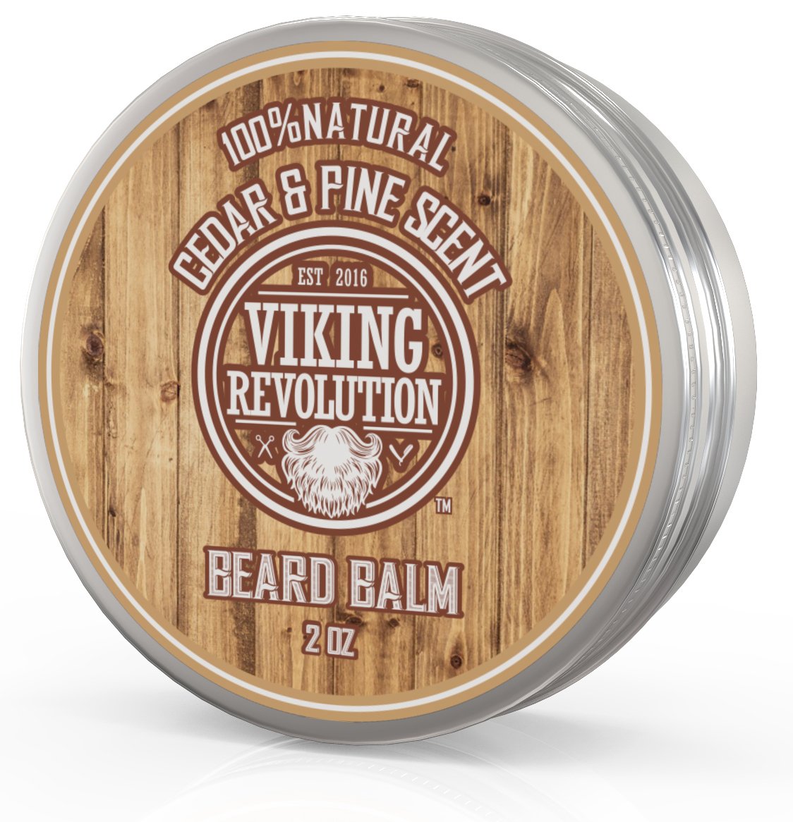 Viking Revolution Beard Balm Cedar & Pine Scent w/Argan & Jojoba Oils - Styles, Strengthens & Softens Beards & Mustaches - Leave in Conditioner Wax for Men