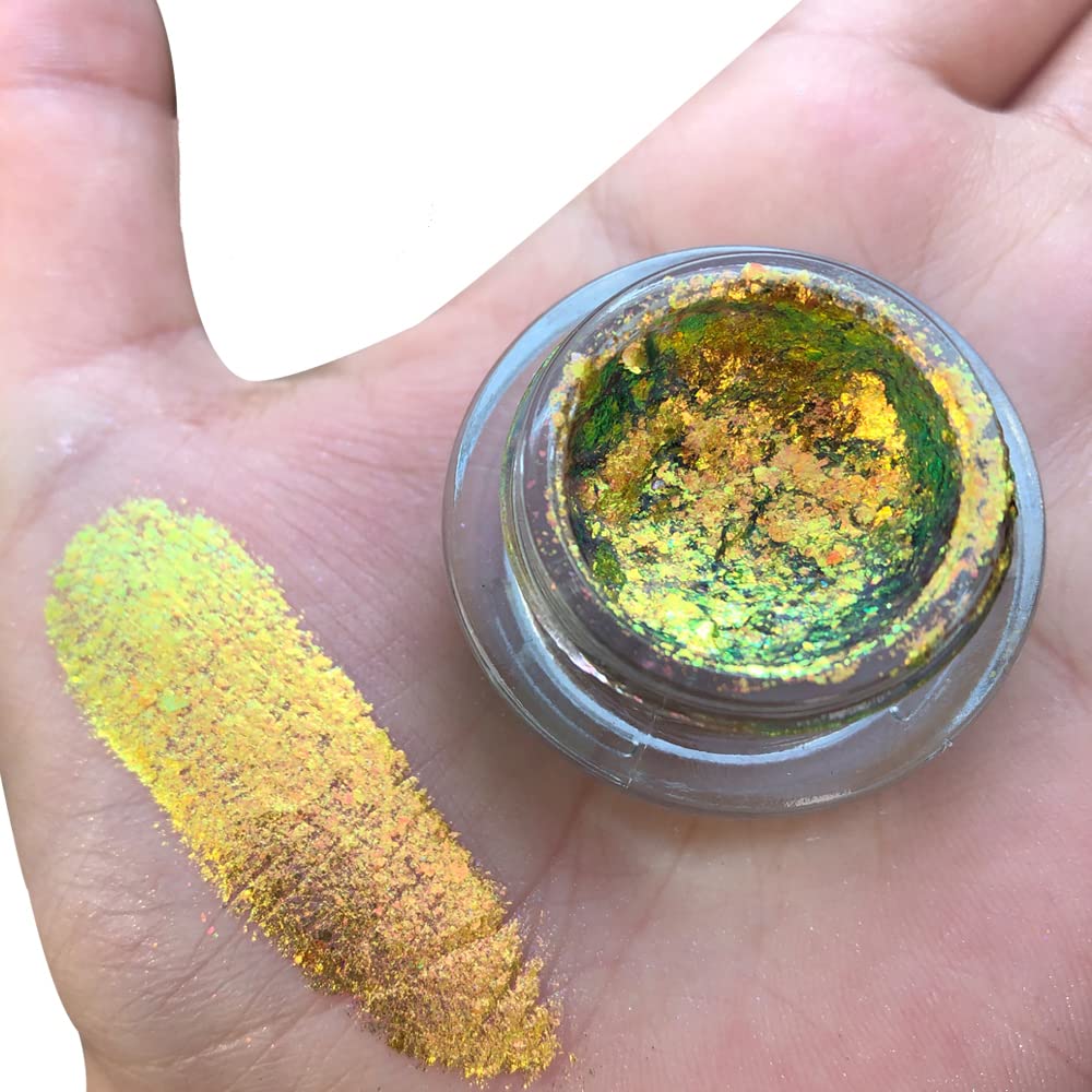 SZDYM High Pigment Chameleon Cream Eyeshadow,Multichrome Duochrome Flakes Cream Intense Color Shifting Creamy Sparkle Metallic Long-Lasting Multi-Reflective Finishes Eyeshadow Makeup (08)