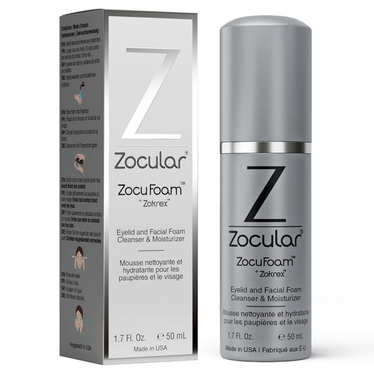 Zocular ZocuFoam Eyelid Cleanser - Foaming Eyelid Scrub - Natural pH Balanced Solution - 1.7 FL OZ (50mL)
