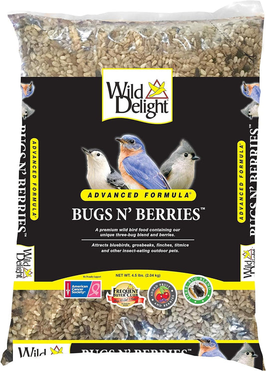 Wild Delight 099127 Bugs N' Berries Wild Bird Food, 4.5 Lb