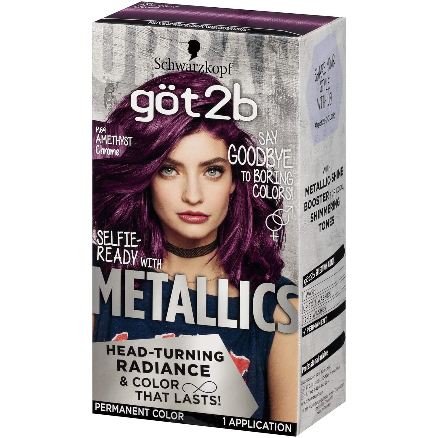 Schwarzkopf Got2b Metallics Permanent Hair Color, M69 Amethyst Chrome