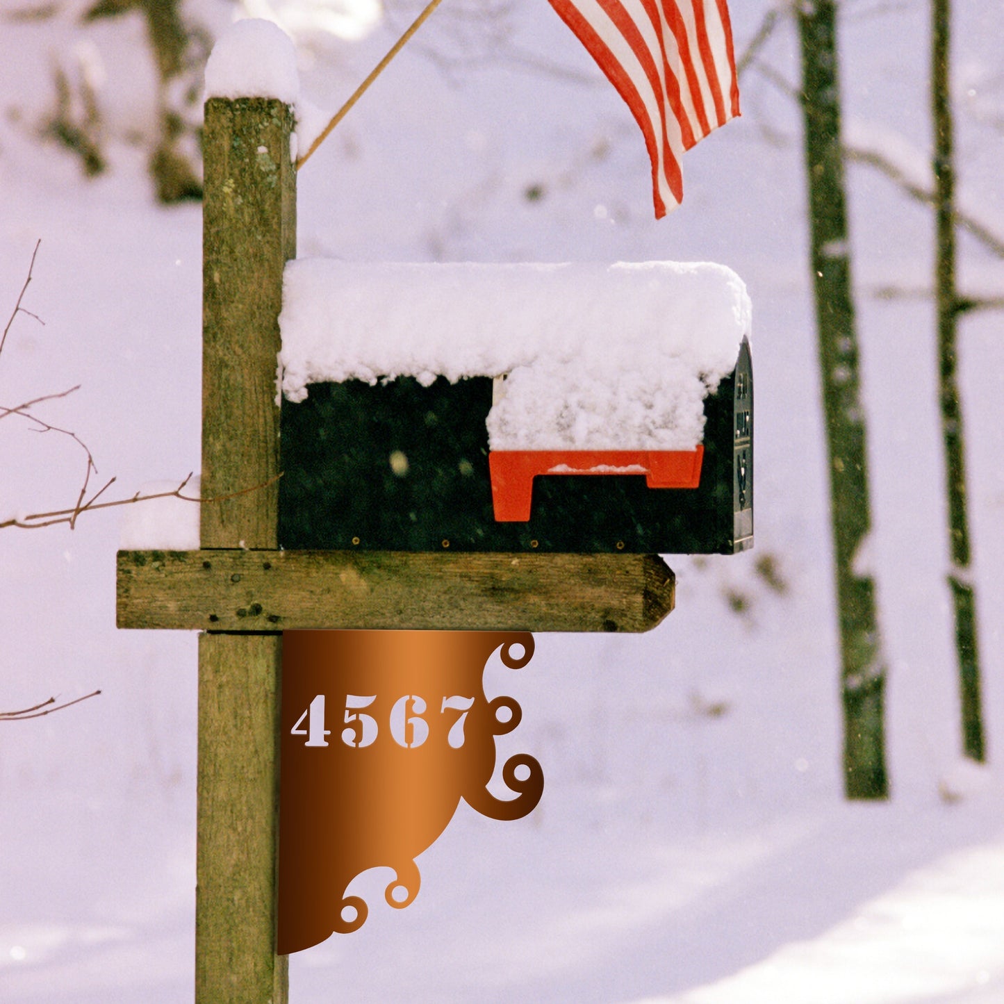 Curls Address Mailbox Sign