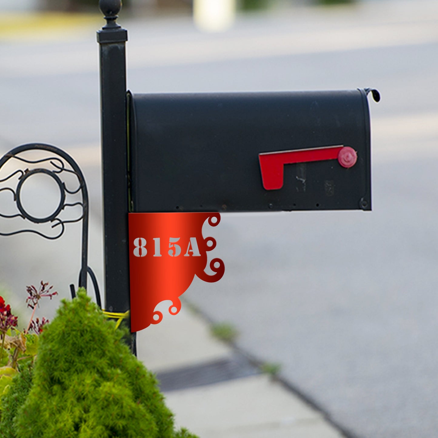 Curls Address Mailbox Sign