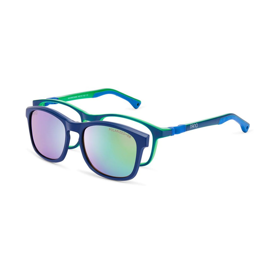 Nano Power Up Solar Clip Navy/Green angled view