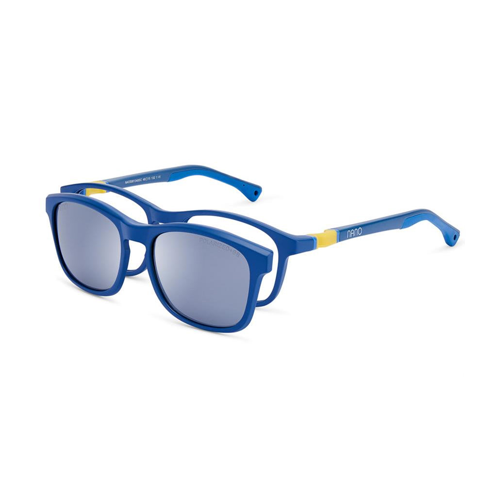 Nano Power Up Solar Clip Navy/Yellow angled view