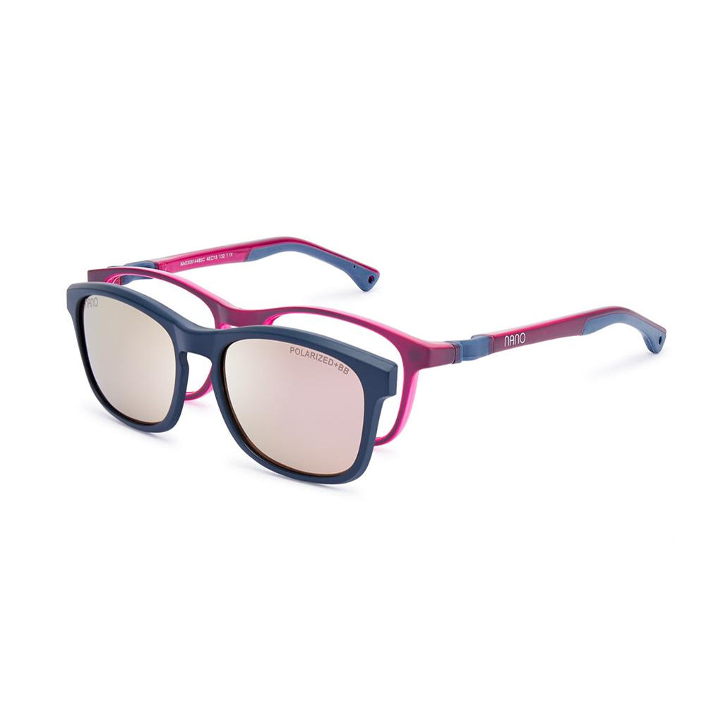 Nano Power Up Solar Clip Raspberry/Navy angled view