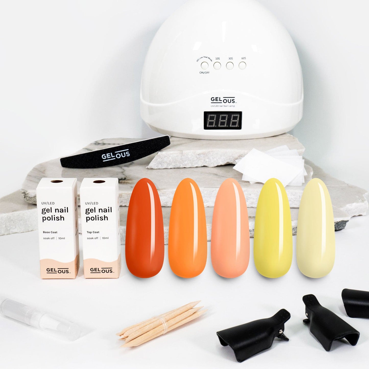 Gelous gel nail polish Oranges & Yellows Polish Starter Pack - photographed in New Zealand